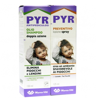 PYR ABB OLIO SHAMPOO ANTIPEDICULOSI + 1 OLIO SHAMPOO DOPPIA AZIONE + 1 LOZIONE SPRAY + 1 PETTINE LENDINI - FARMAPRIME