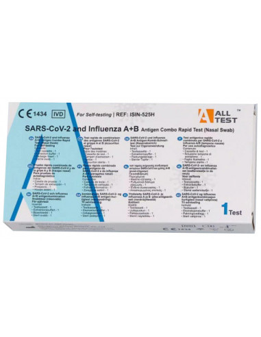 TEST ANTIGENICO RAPIDO COVID-19 ALLTEST  ANTIGENI SARS-COV-2 E INFLUENZA A+B IN TAMPONI NASALI - FARMAPRIME