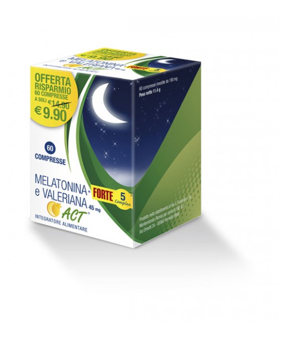 MELATONINA+FORTE 5 COMPLEX E VALERIANA ACT 60 COMPRESSE - FARMAPRIME