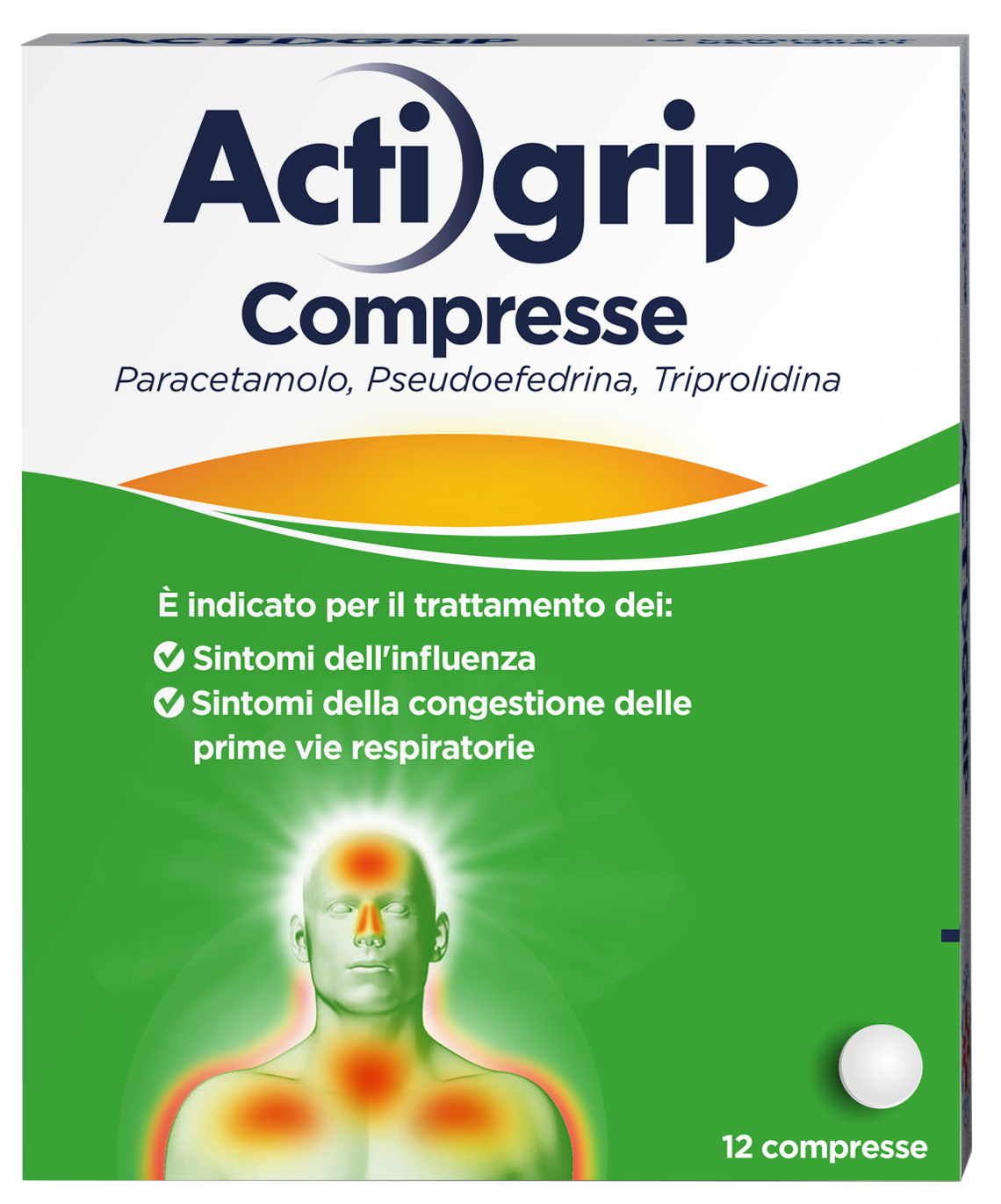 ACTIGRIP*12CPR 2,5+60+500MG - FARMAPRIME