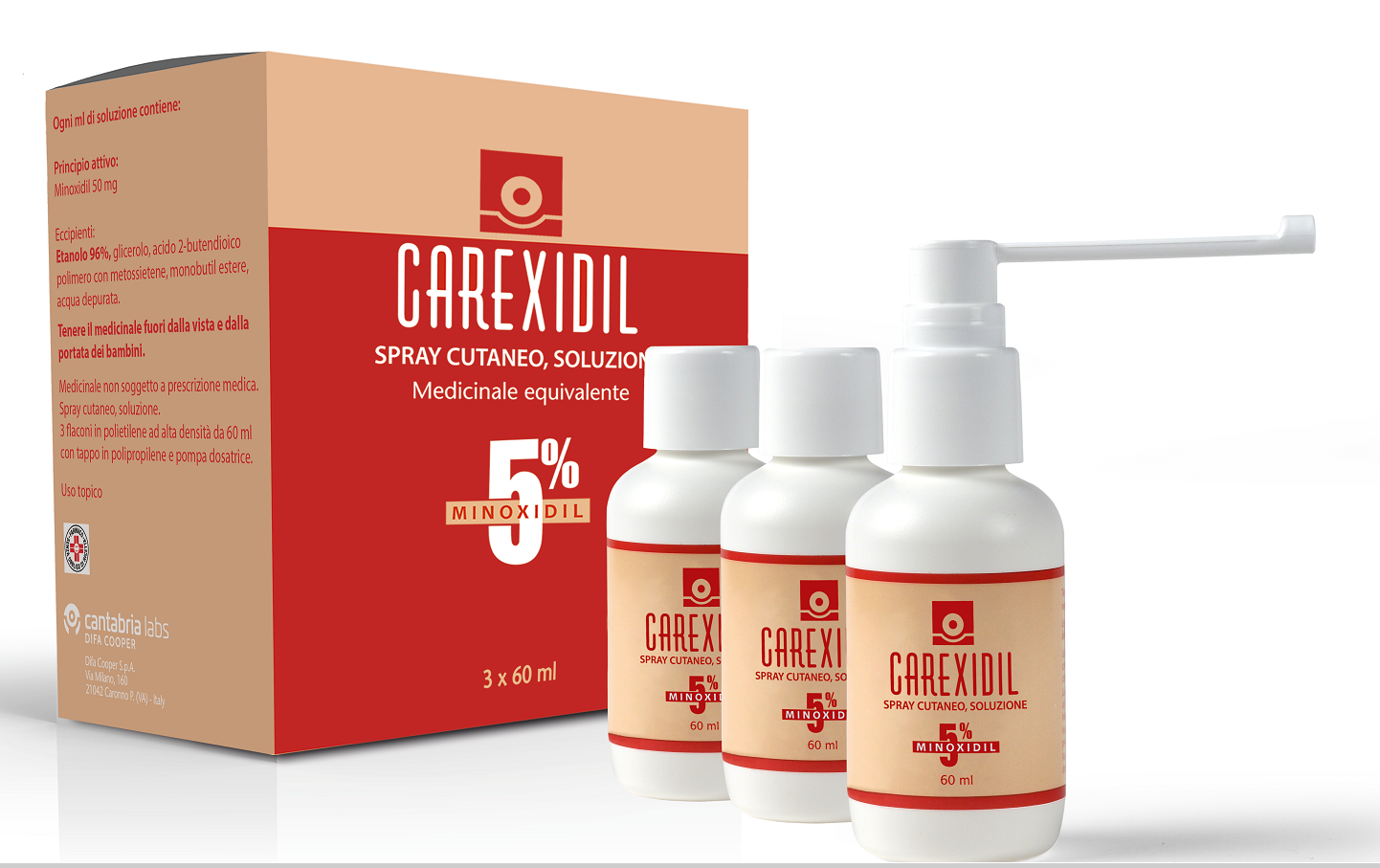 CAREXIDIL*3FL SOLUZ CUT 60ML5% - FARMAPRIME