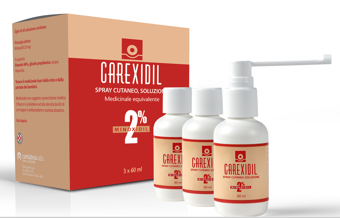 CAREXIDIL*3FL SOLUZ CUT 60ML2% - FARMAPRIME