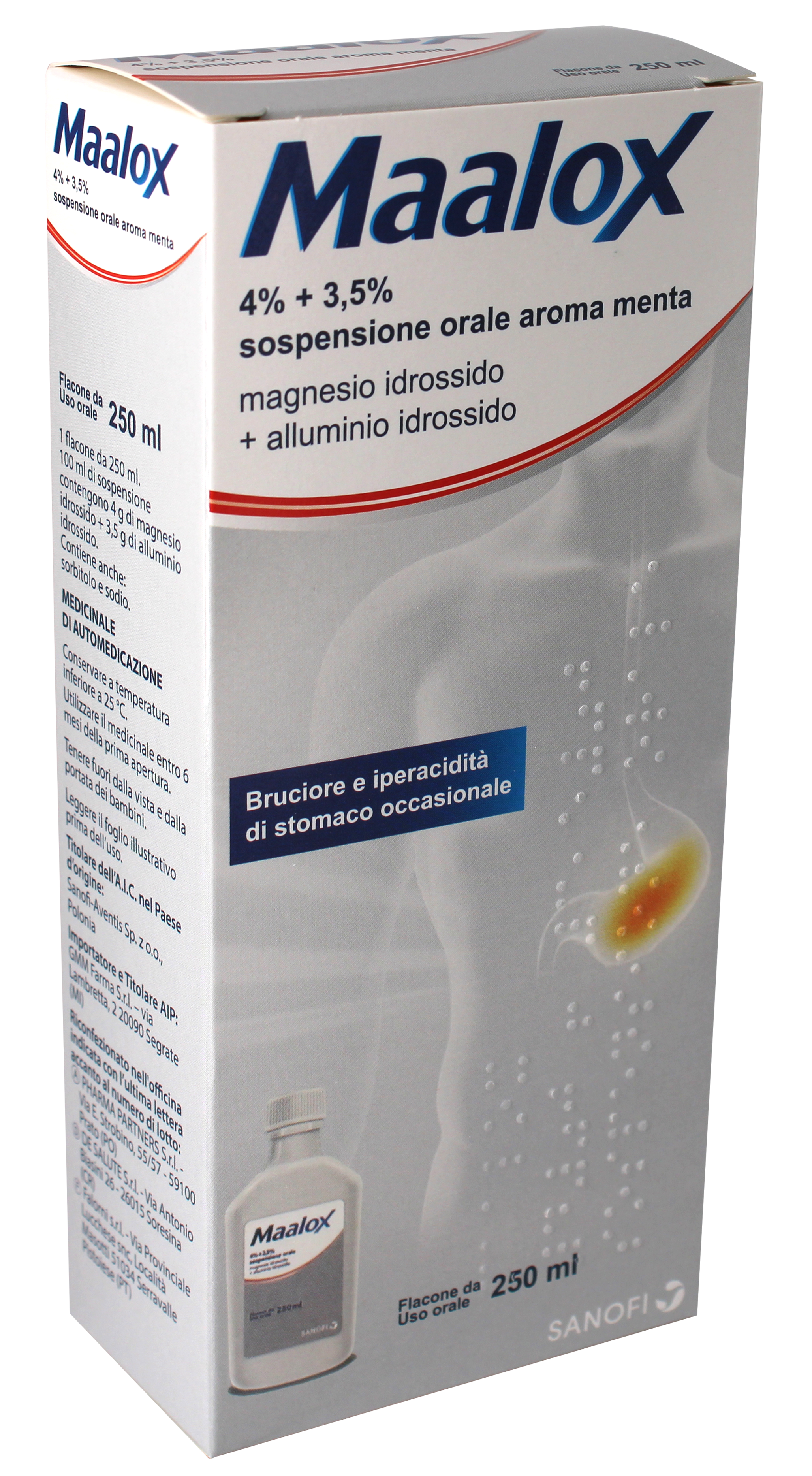 MAALOX*OS SOSP 250ML 4%+3,5% - FARMAPRIME