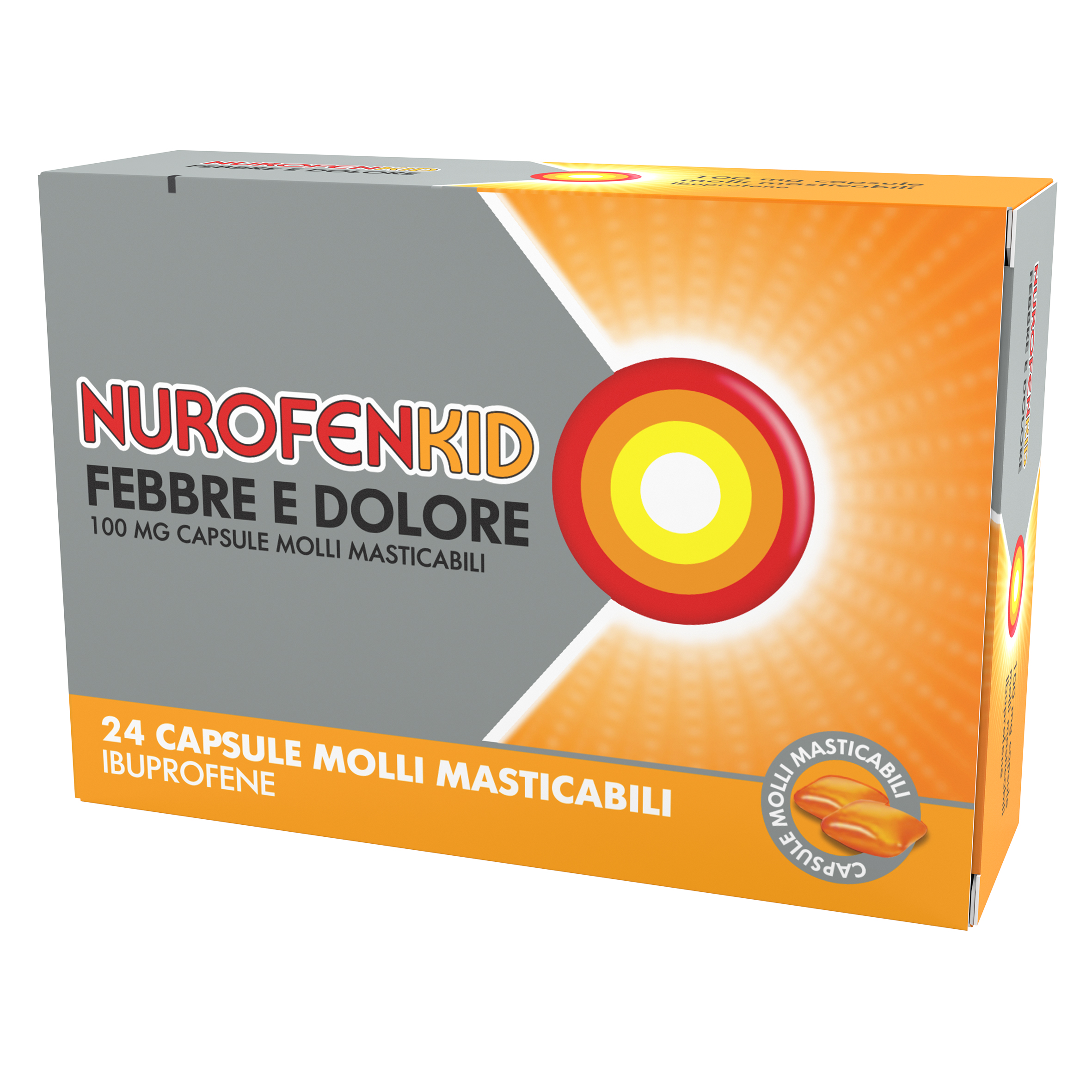 NUROFENKID FEBBRE D*24CPS100MG - FARMAPRIME