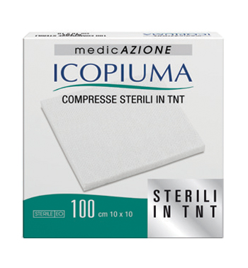 ICOPIUMA GARZA COMPRESSA IN TESSUTO NON TESSUTO ADESIVA 10X10 CM 100 PEZZI - FARMAPRIME