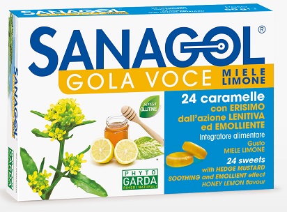 SANAGOL GOLA VOCE MIELE LIMONE 24 CARAMELLE - FARMAPRIME