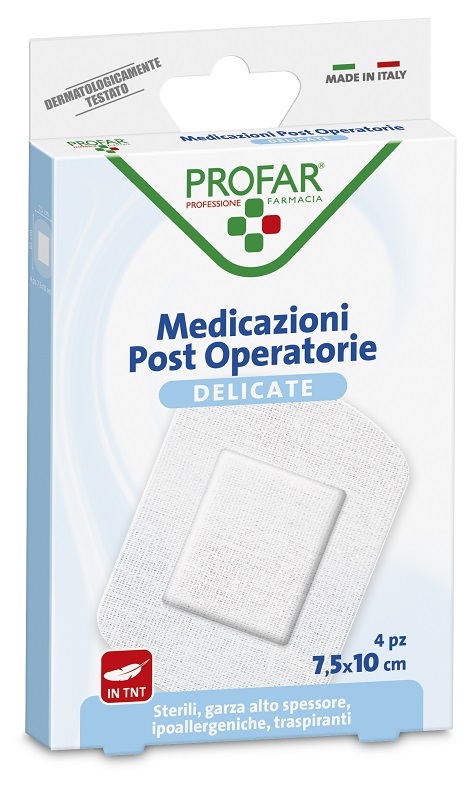 MEDICAZIONE POST OPERATORIA STERILE GARZA ANTIADERENTE 7,5X10 CM 4 PEZZI PROFAR - FARMAPRIME