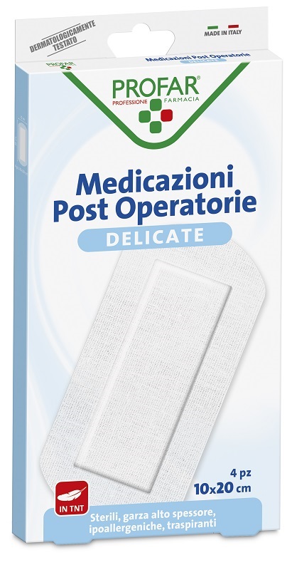 MEDICAZIONE POST OPERATORIA STERILE GARZA ANTIADERENTE 10X20 CM 4 PEZZI PROFAR - FARMAPRIME