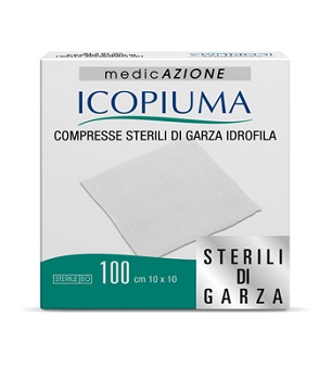 ICOPIUMA GARZA COMPRESSA IDROFILA 10X10CM 100 PEZZI - FARMAPRIME