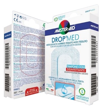 MEDICAZIONE COMPRESSA AUTOADESIVA DERMOATTIVA IPOALLERGENICA AERATA MASTER-AID DROP MED 10,5X20 5 PEZZI - FARMAPRIME