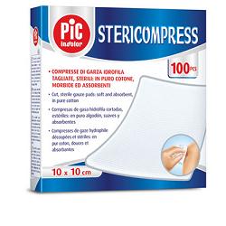 GARZA COMPRESSA IDROFILA PIC STERICOMPRESS 10X10 CM 4 BUSTE  25 PEZZI - FARMAPRIME
