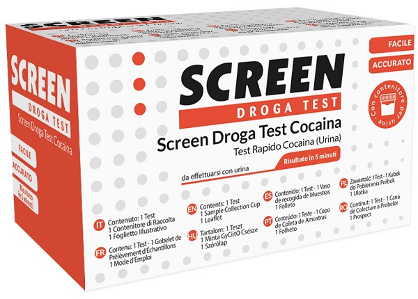 SCREEN DROGA TEST COCAINA TEST ANTIDROGA CON CONTENITORE URINA - FARMAPRIME