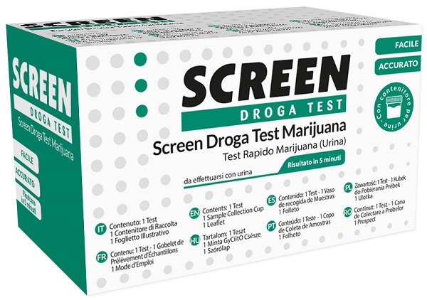 SCREEN DROGA TEST MARIJUANA TEST ANTIDROGA CON CONTENITORE URINA - FARMAPRIME