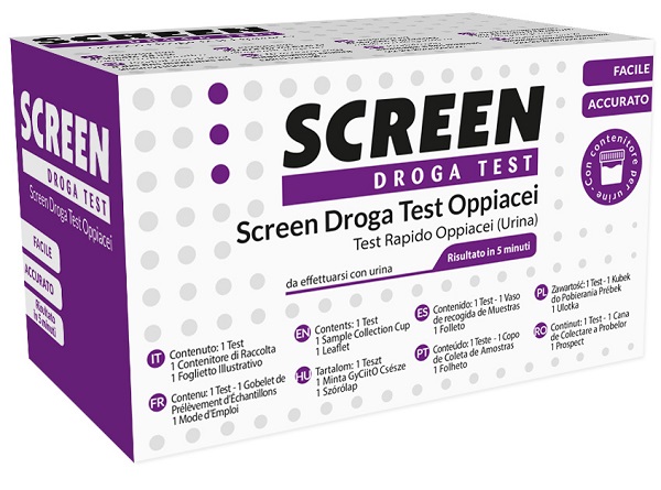 SCREEN DROGA TEST OPPIACEI TEST ANTIDROGA CON CONTENITORE URINA - FARMAPRIME