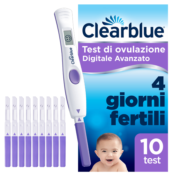 TEST DI OVULAZIONE CLEARBLUE DIGITALE AVANZATO 10 PEZZI - FARMAPRIME