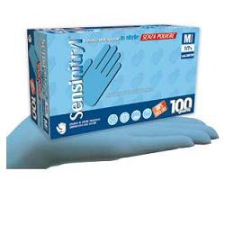 GUANTO MEDICALE DA ESAME SENSINITRYL SENZA POLVERE IN NITRILE MISURA 8-8,5 LARGE 100 PEZZI - FARMAPRIME