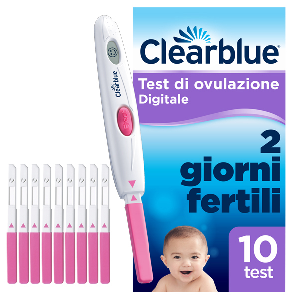 TEST DI OVULAZIONE CLEARBLUE DIGITALE 10 PEZZI - FARMAPRIME