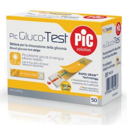 STRISCE MISURAZIONE GLICEMIA PIC GLUCOTEST 50 PEZZI - FARMAPRIME