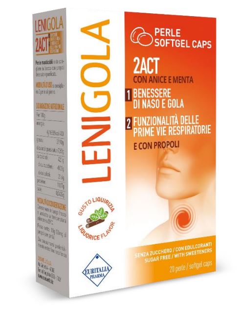 LENIGOLA 20 PERLE SOFTGEL CAPS LIQUIRIZIA - FARMAPRIME