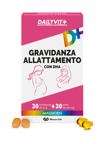 MASSIGEN GRAVIDANZA ALLATTAMENTO CON ACIDO FOLICO MULTIVITAMINICO E MULTIMINERALE 30 COMPRESSE RIVESTITE DA 1,1 G + 30 PERLE DA 700 MG - FARMAPRIME
