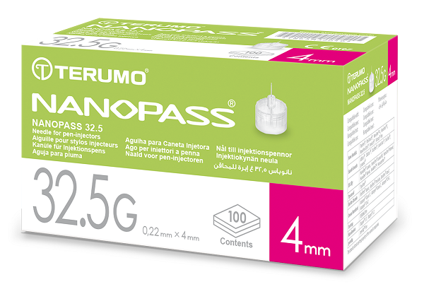 AGO PER PENNA DA INSULINA NANOPASS 32,5 GAUGE LUNGHEZZA 4 MM 100 PEZZI - FARMAPRIME