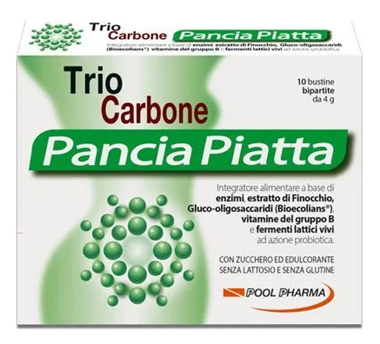 TRIOCARBONE PANCIA PIATTA 10 BUSTINE BIPARTITE 4 G - FARMAPRIME