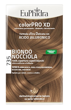 EUPHIDRA COLORPRO XD 735 BIONDO NOCCIOLA GEL COLORANTE CAPELLI IN FLACONE + ATTIVANTE + BALSAMO + GUANTI - FARMAPRIME