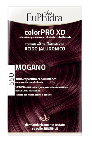 EUPHIDRA COLORPRO XD 550 MOGANO GEL COLORANTE CAPELLI IN FLACONE + ATTIVANTE + BALSAMO + GUANTI - FARMAPRIME