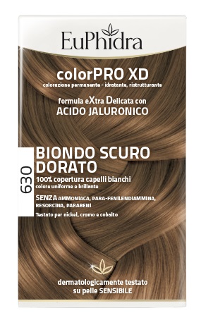 EUPHIDRA COLORPRO XD 630 BIONDO SCURO DORATO GEL COLORANTE CAPELLI IN FLACONE + ATTIVANTE + BALSAMO + GUANTI - FARMAPRIME