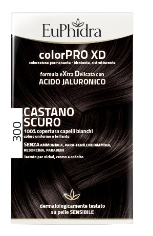 EUPHIDRA COLORPRO XD 300 CASTANO SCURO GEL COLORANTE CAPELLI IN FLACONE + ATTIVANTE + BALSAMO + GUANTI - FARMAPRIME