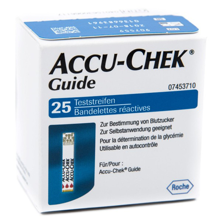 STRISCE MISURAZIONE GLICEMIA ACCU-CHEK GUIDE 25 PEZZI CONFEZIONE RETAIL - FARMAPRIME