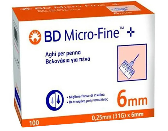 AGO PER PENNA DA INSULINA BD MICROFINE GAUGE 31 6MM 100 PEZZI - FARMAPRIME