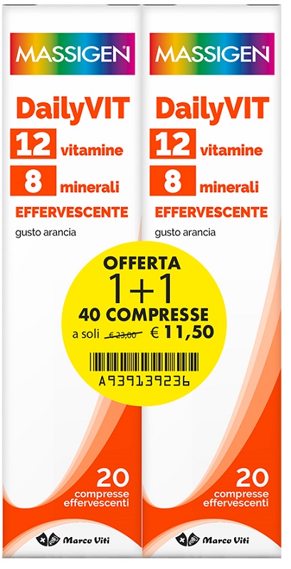 MASSIGEN DAILYVIT EFFERVESCENTE 20+20 COMPRESSE - FARMAPRIME