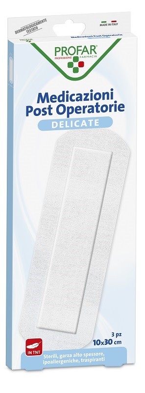 MEDICAZIONE POST OPERATORIA STERILE GARZA ANTIADERENTE 10X30 CM 3 PEZZI PROFAR - FARMAPRIME