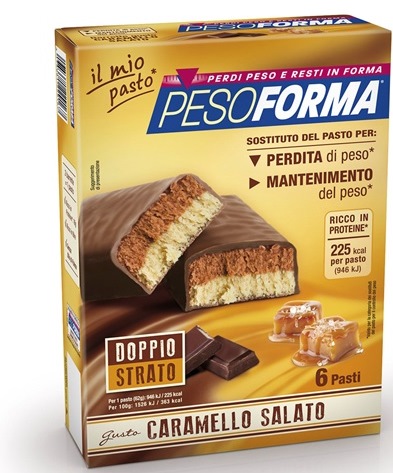 PESOFORMA BARRETTA AL CARAMELLO SALATO 12 PEZZI DA 31 G - FARMAPRIME