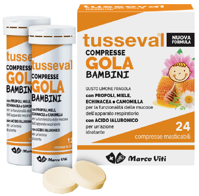 TUSSEVAL GOLA BAMBINI 24 COMPRESSE - FARMAPRIME