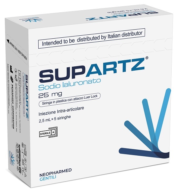 SIRINGA PRERIEMPITA INTRA-ARTICOLARE SUPARTZ ACIDO IALURONICO 25 MG 2,5 ML 5 PEZZI - FARMAPRIME