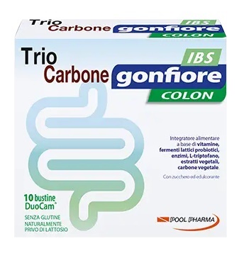 TRIOCARBONE GONFIORE IBS 10 BUSTE DUOCAM DA 2 G + 1,5 G - FARMAPRIME