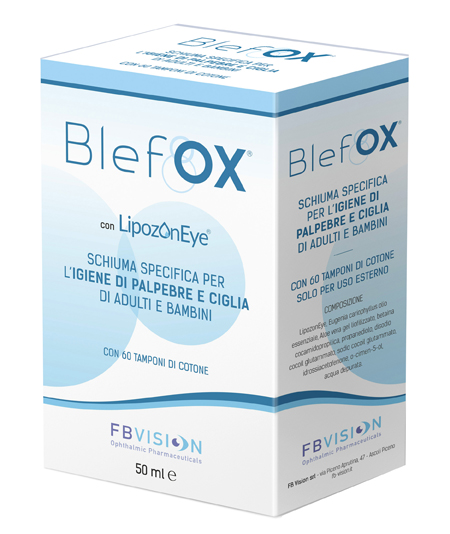 BLEFOX SCHIUMA SPECIFICA PER IGIENE PALPEBRE E CIGLIA 50 ML CON EROGATORE + 60 DISCHETTI - FARMAPRIME