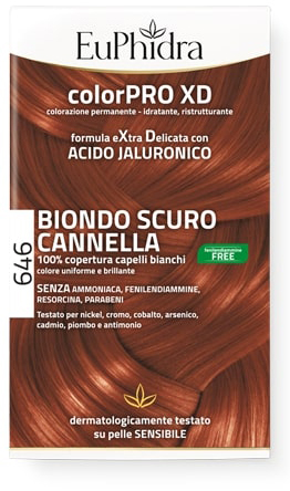 EUPHIDRA COLORPRO GEL COLORANTE CAPELLI XD 646 CANNELLA 50 ML IN FLACONE + ATTIVANTE + BALSAMO + GUANTI - FARMAPRIME