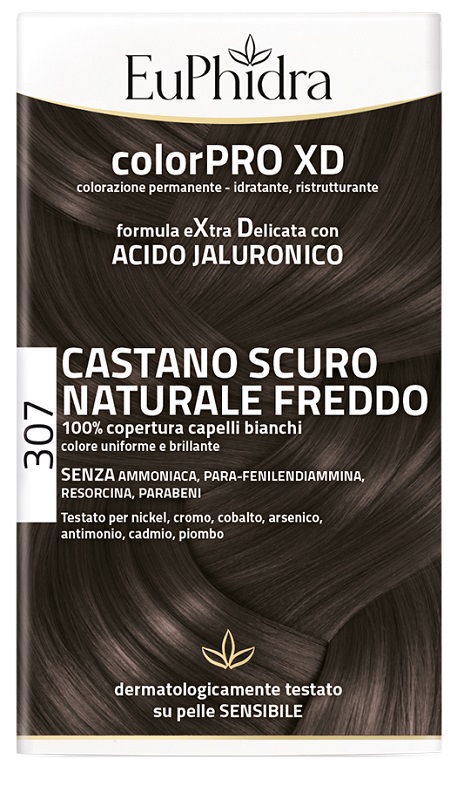 EUPHIDRA COLORPRO XD 307 CASTANO SCU NATURALE F COLORE + ATTIVANTE + BALSAMO + CUFFIA + GUANTI - FARMAPRIME