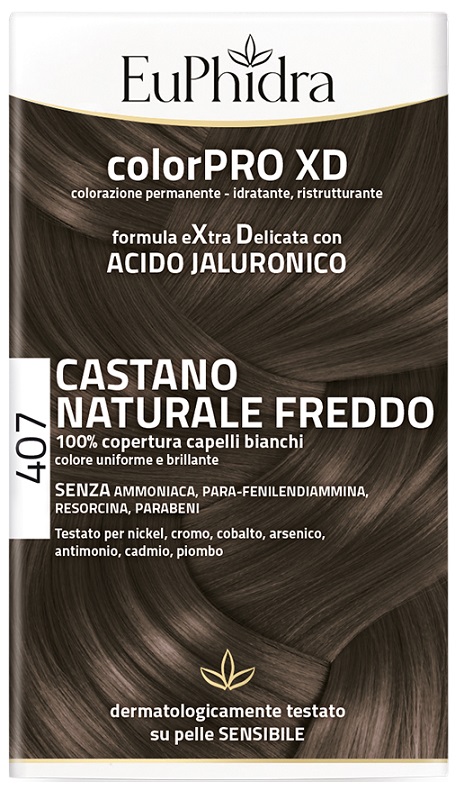 EUPHIDRA COLORPRO XD 407 CASTANO NATURALE F COLORE + ATTIVANTE + BALSAMO + CUFFIA + GUANTI - FARMAPRIME