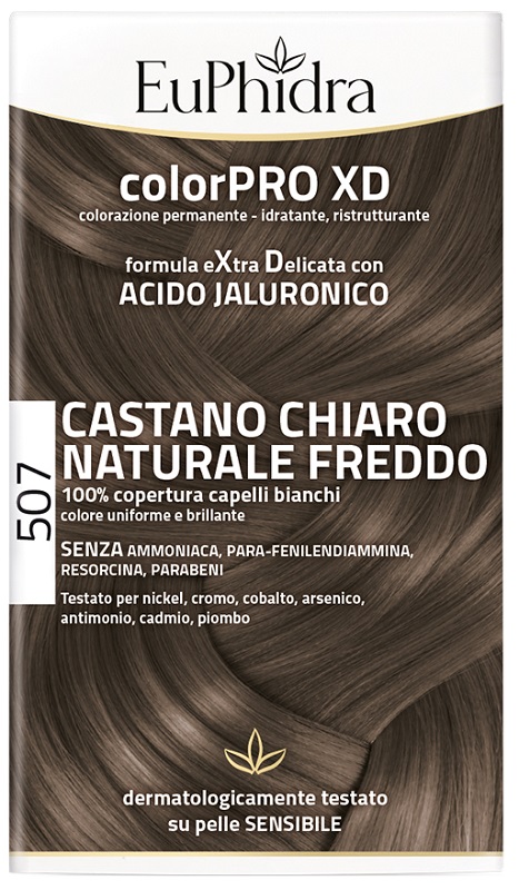 EUPHIDRA COLORPRO XD 507 CASTANO CHIARO NATURALE F COLORE + ATTIVANTE + BALSAMO + CUFFIA + GUANTI - FARMAPRIME