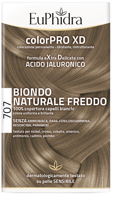 EUPHIDRA COLORPRO XD 707 BIONDO NATURALE F COLORE + ATTIVANTE + BALSAMO + CUFFIA + GUANTI - FARMAPRIME