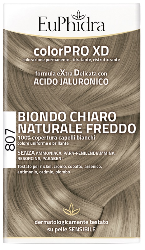 EUPHIDRA COLORPRO XD 807 BIONDO CHIARO NATURALE F COLORE + ATTIVANTE + BALSAMO + CUFFIA + GUANTI - FARMAPRIME