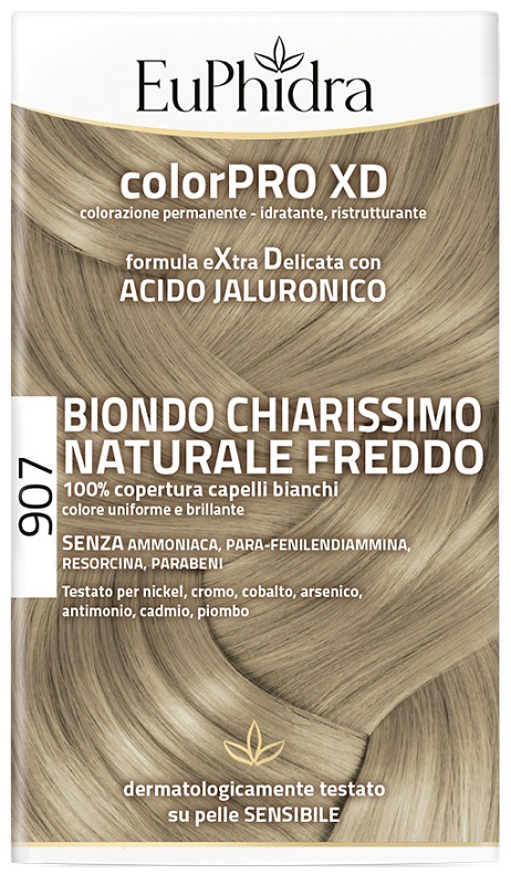 EUPHIDRA COLORPRO XD 907 BIONDO CHIARO  NATURALE F COLORE + ATTIVANTE + BALSAMO + CUFFIA + GUANTI - FARMAPRIME