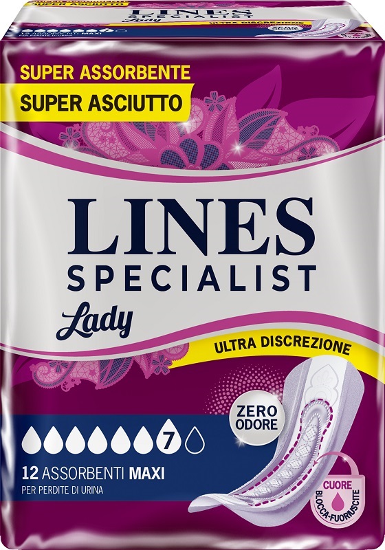 ASSORBENTI PER INCONTINENZA LINES SPECIALIST LADY 12 PEZZI - FARMAPRIME