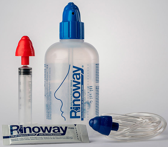 RINOWAY DOCCIA PER IRRIGAZIONE NASALE + 15 SALI ISOTONICI - FARMAPRIME