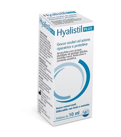 GOCCE OCULARI HYALISTIL PLUS ACIDO IALURONICO 0,4% ACQUA DISTILLATA DI GINKGO BILOBA + MIRTILLO NERO + FINOCCHIO + CENTELLA ASIATICA 10 ML - FARMAPRIME