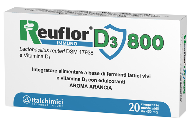 REUFLOR D3 800 20 COMPRESSE MASTICABILI AROMA ARANCIA - FARMAPRIME